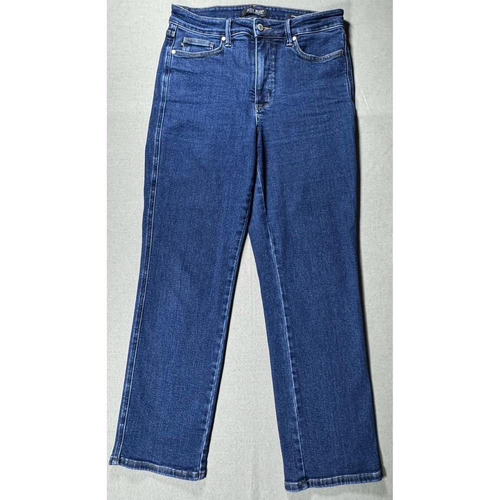 Judy Blue Straight Jeans Womens 30 Blue Dark Wash High Rise Stretch JB88676 DK